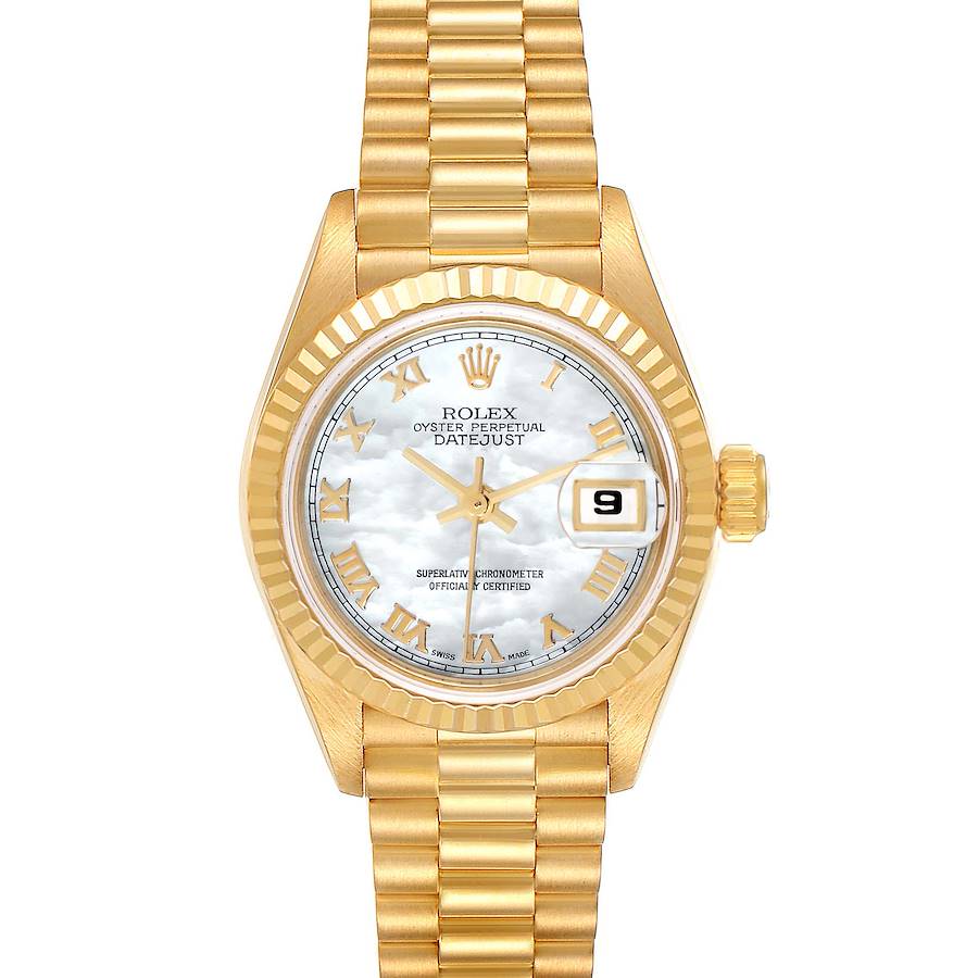 Rolex Datejust President Yellow Gold Mother of Pearl Dial Ladies Watch 69178 SwissWatchExpo