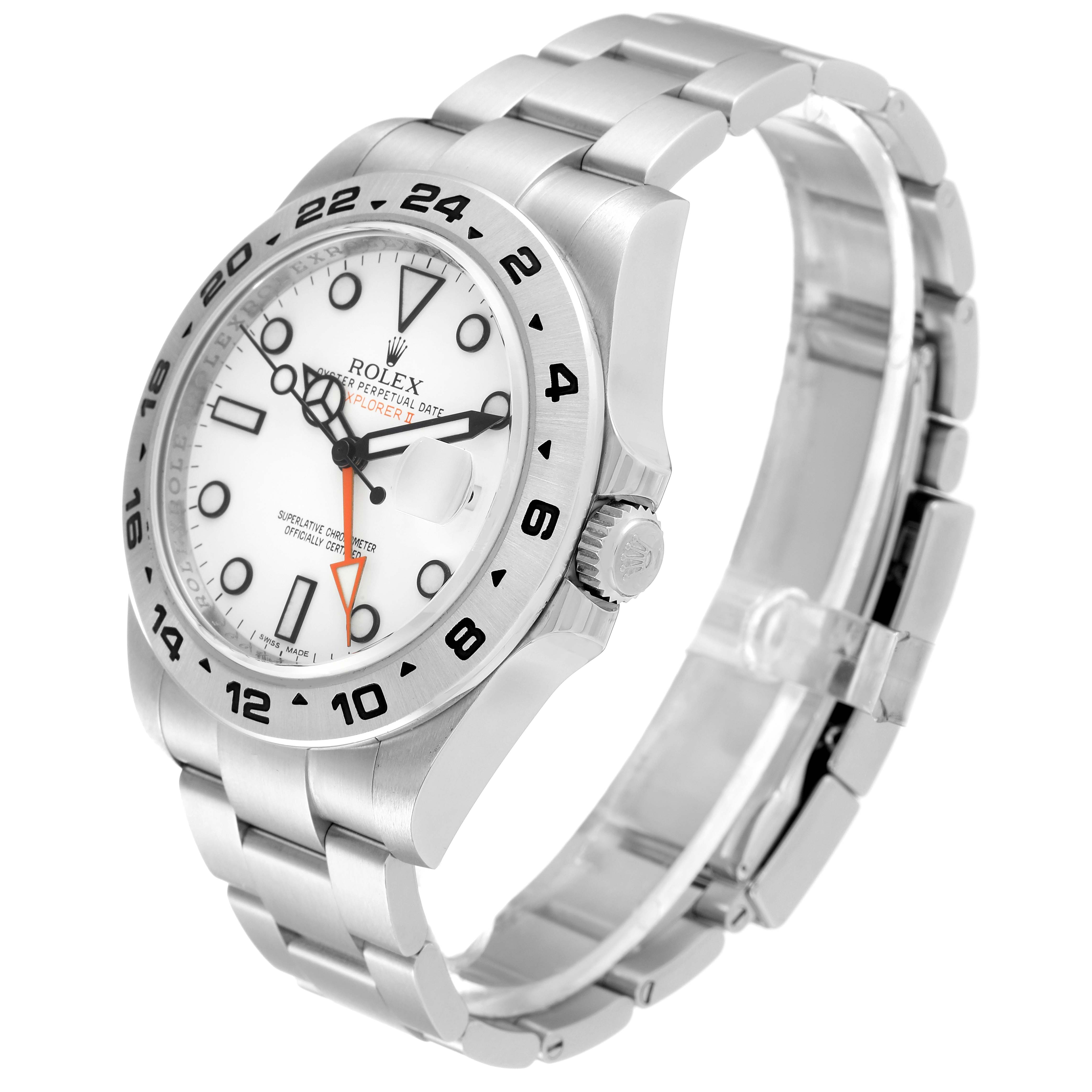 The image shows a Rolex Explorer 216570 Men
s Stainless Steel White Dial 216570 Men
s Stainless Steel White Dial watch at an oblique angle, highlighting the face, bezel, crown, and bracelet.