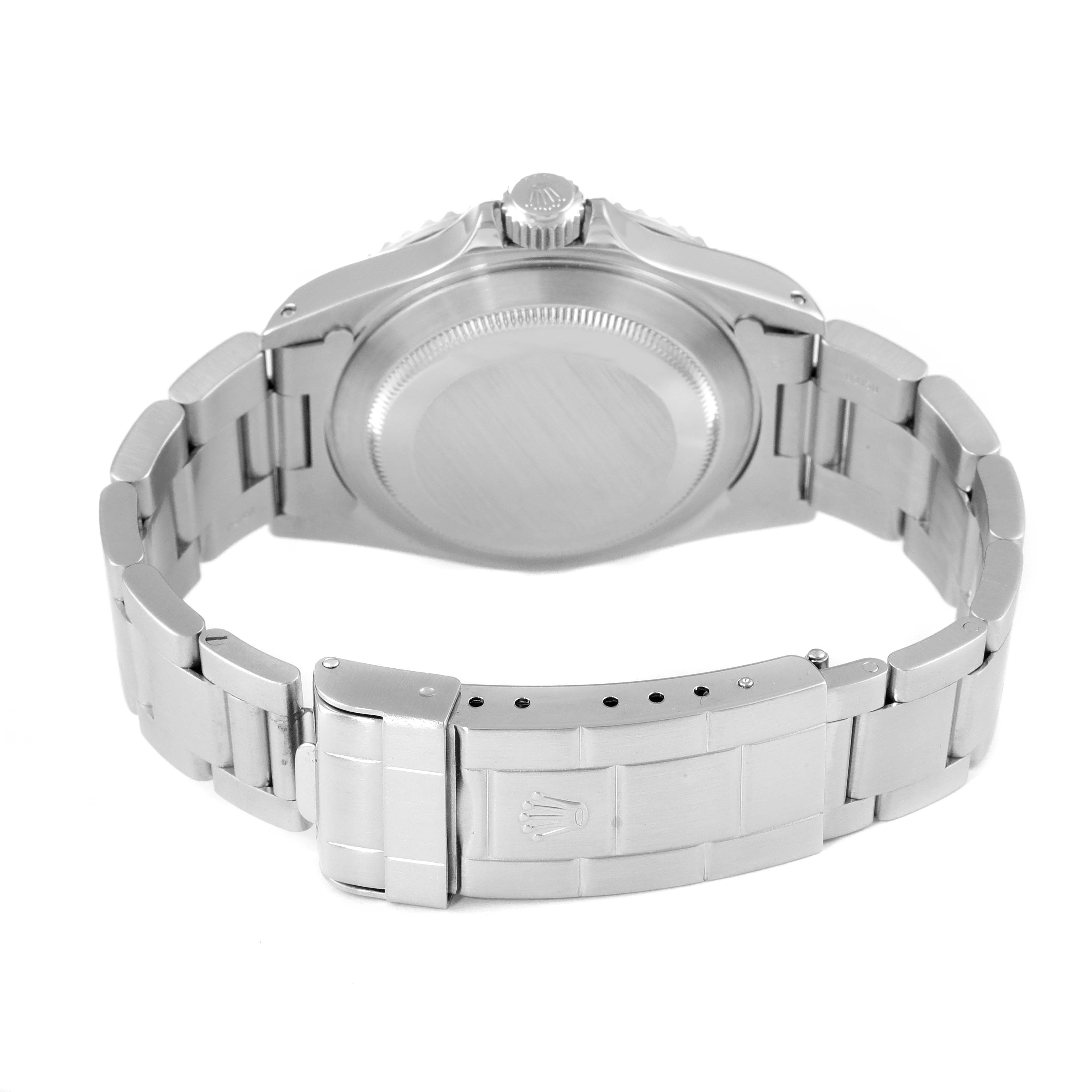 This image shows the back angle of the Rolex Submariner 14060 Men
s Stainless Steel Black Dial 14060 Men
s Stainless Steel Black Dial, highlighting the case back, crown, and bracelet clasp.