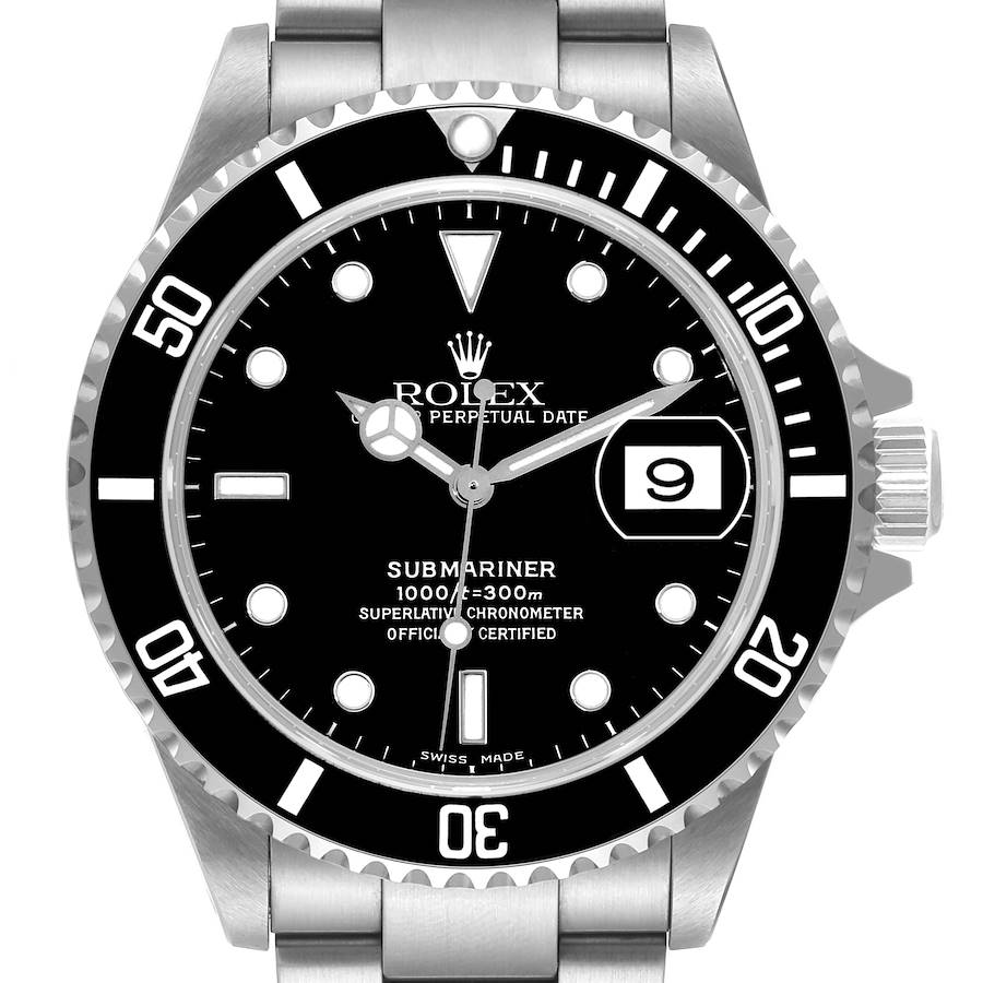 Rolex Submariner Date 40mm Black Dial Steel Mens Watch 16610 Unworn NOS SwissWatchExpo