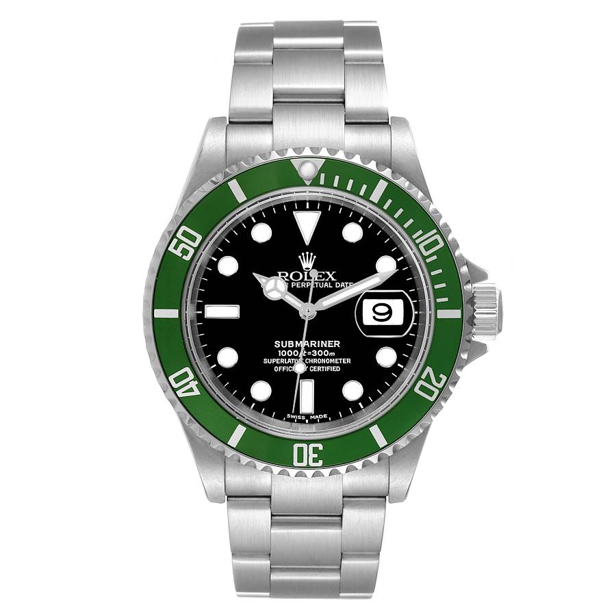 Rolex Submariner Kermit Green Bezel 50th Anniversary Mens Watch 16610LV Box Papers