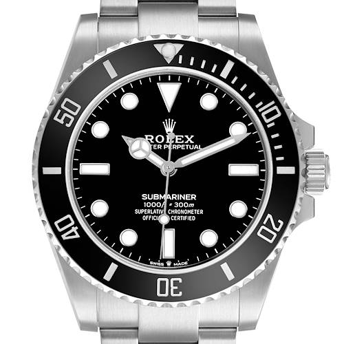 Photo of Rolex Submariner No Date Steel Ceramic Bezel Mens Watch 124060 Box Card
