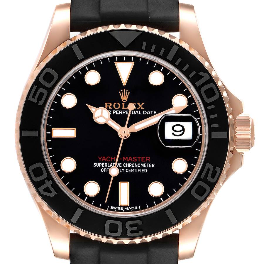 Rolex Yachtmaster 40mm Rose Gold Oysterflex Bracelet Mens Watch 116655 Box Card SwissWatchExpo