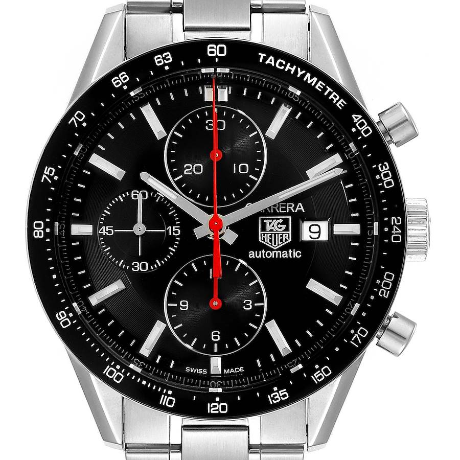 Tag Heuer Carrera Black Dial Chronograph Mens Watch CV2014 SwissWatchExpo