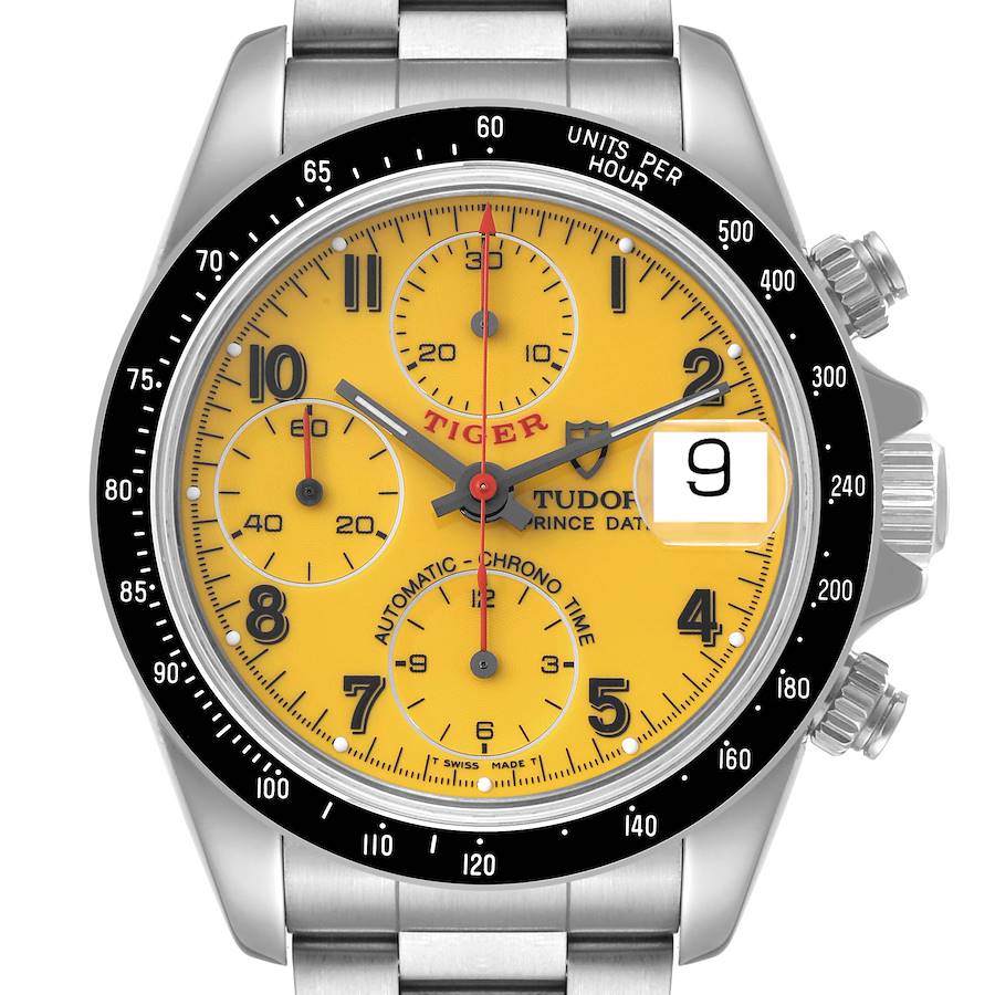Tudor Tiger  Prince Chronograph Yellow Dial Mens Watch 79260 Box Papers SwissWatchExpo