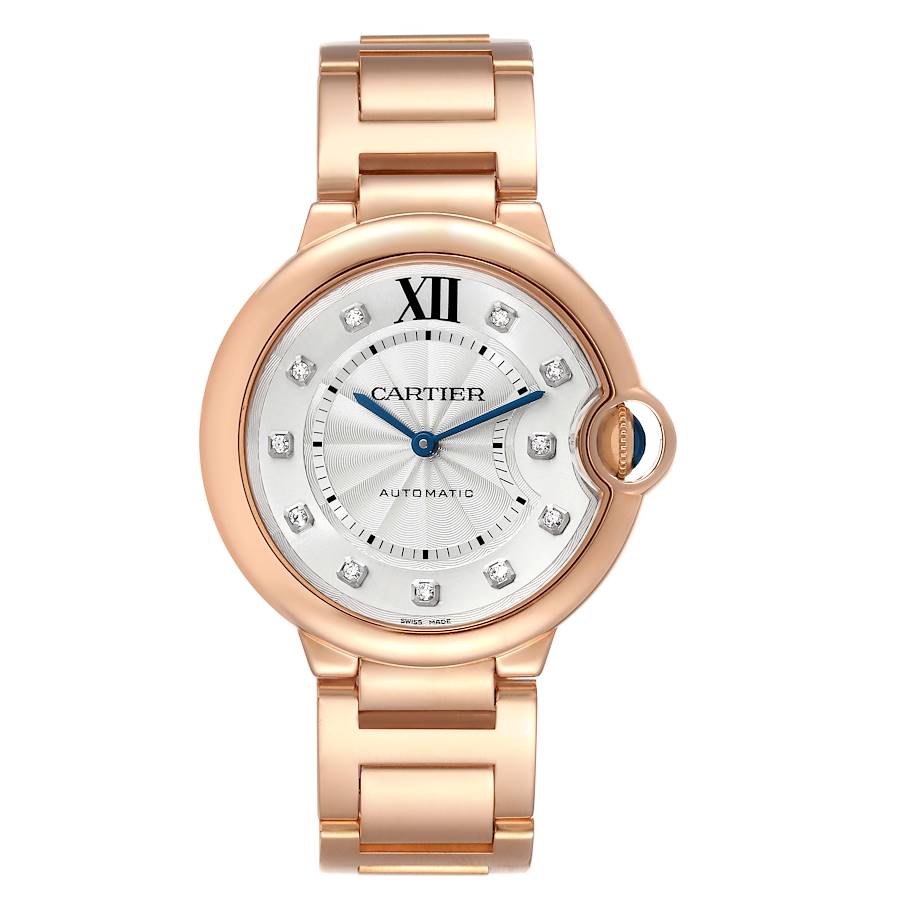 Cartier Ballon Bleu 36 Rose Gold Diamond Ladies Watch WE902026