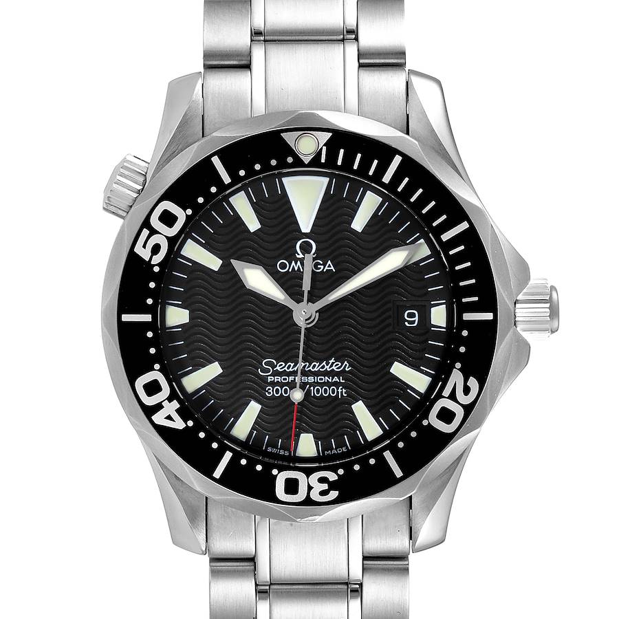 Omega Seamaster James Bond 36 Midsize Black Wave Dial Watch 2262.50.00 SwissWatchExpo