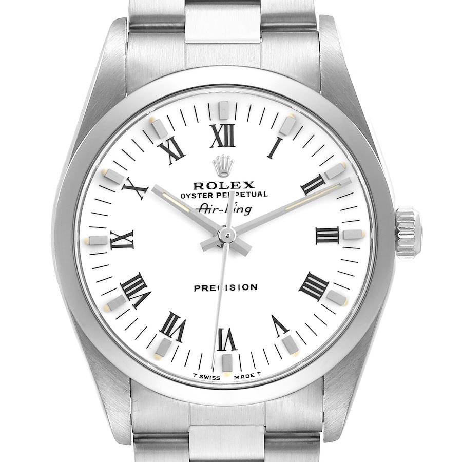 Rolex Air King 34mm White Dial Domed Bezel Mens Watch 14000 SwissWatchExpo