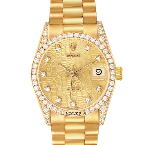 Photo of Rolex Datejust President Yellow Gold Anniversary Diamond Dial Ladies Watch 68158
