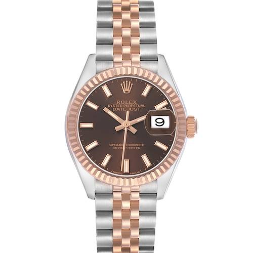 Photo of Rolex Datejust Steel Rose Gold Diamond Ladies Watch 279171 Box Card