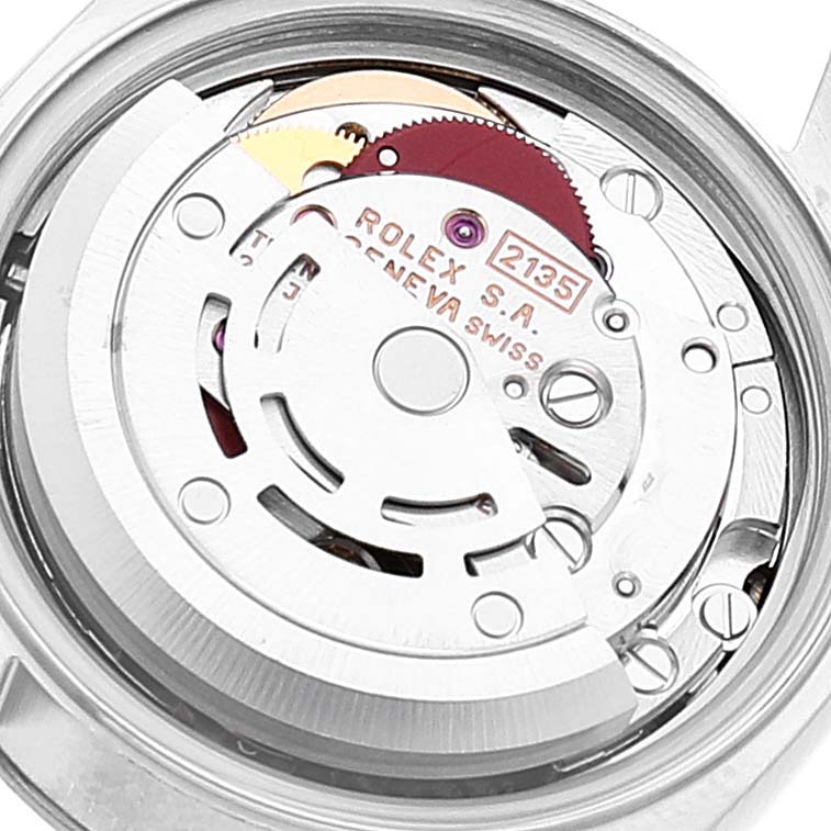 This image shows the internal movement mechanism of a Rolex Datejust 69174 Women's Stainless Steel Silver Dial 69174 Women's Stainless Steel Silver Dial watch, viewed from the back.