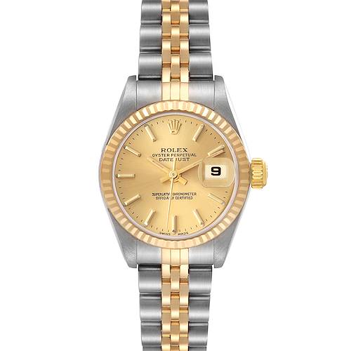 Photo of Rolex Datejust Steel Yellow Gold Champagne Dial Ladies Watch 79173 Papers