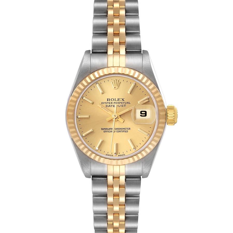 Rolex Datejust Steel Yellow Gold Champagne Dial Ladies Watch 79173 Papers SwissWatchExpo