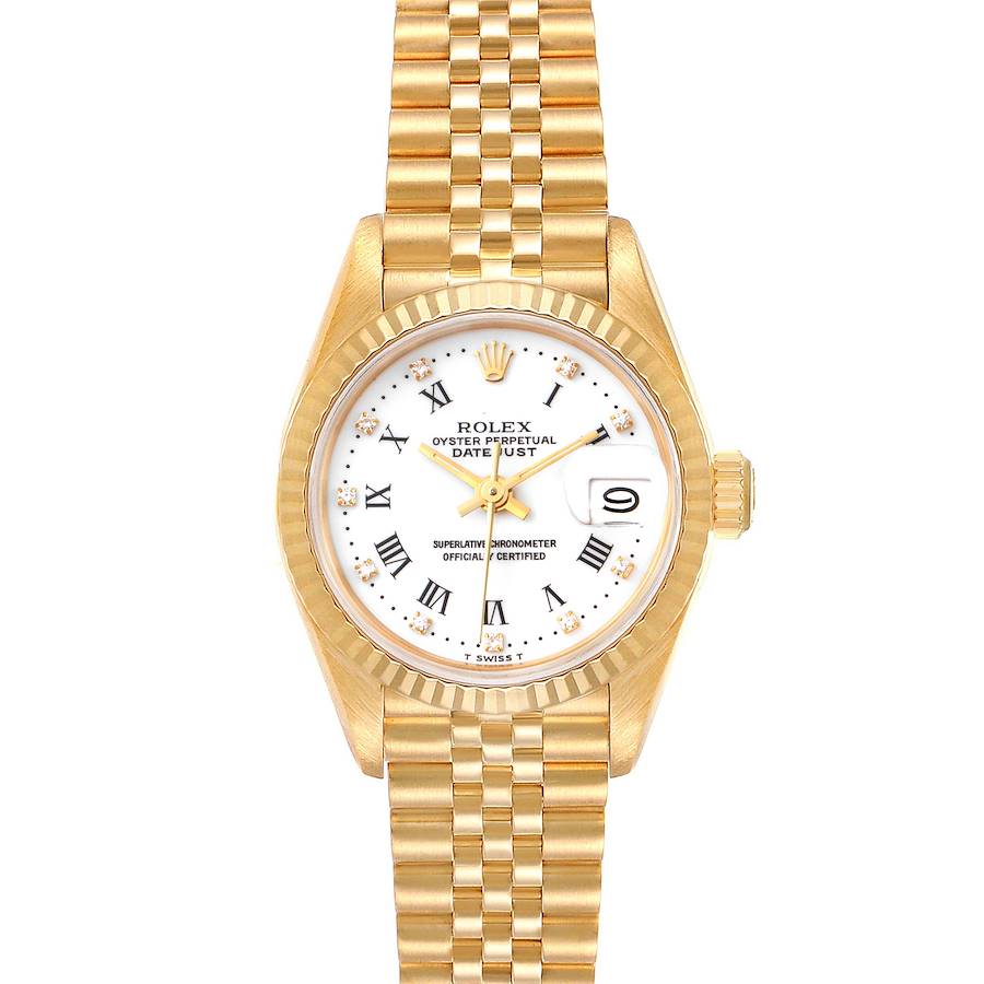 Rolex President Datejust 26 Yellow Gold White Dial Ladies Watch 69178 SwissWatchExpo