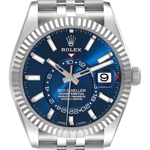 Photo of Rolex Sky-Dweller Blue Dial Jubilee Bracelet Steel Mens Watch 326934 Unworn