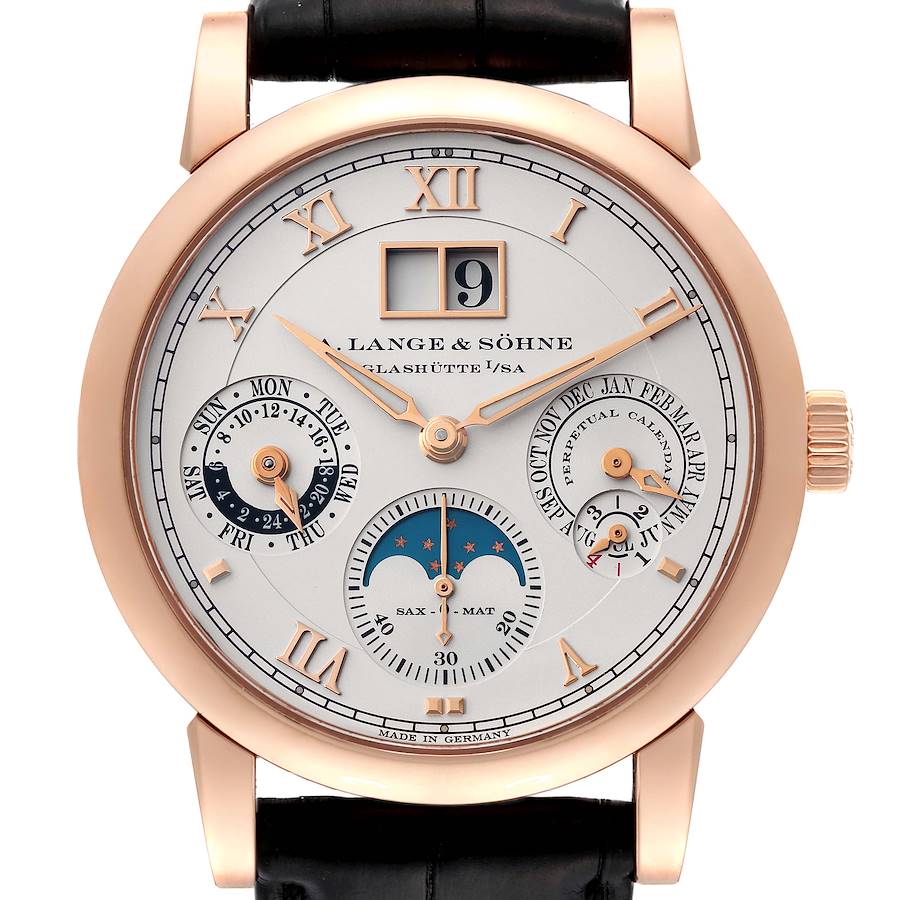 A. Lange and Sohne Langematik Perpetual Rose Gold Mens Watch 310.032E Box Papers SwissWatchExpo