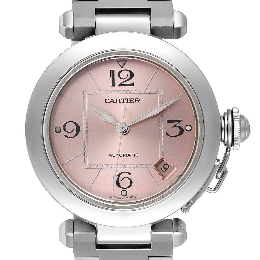 Cartier Pasha C Midsize Pink Dial Automatic Ladies Watch W31075M7 SwissWatchExpo