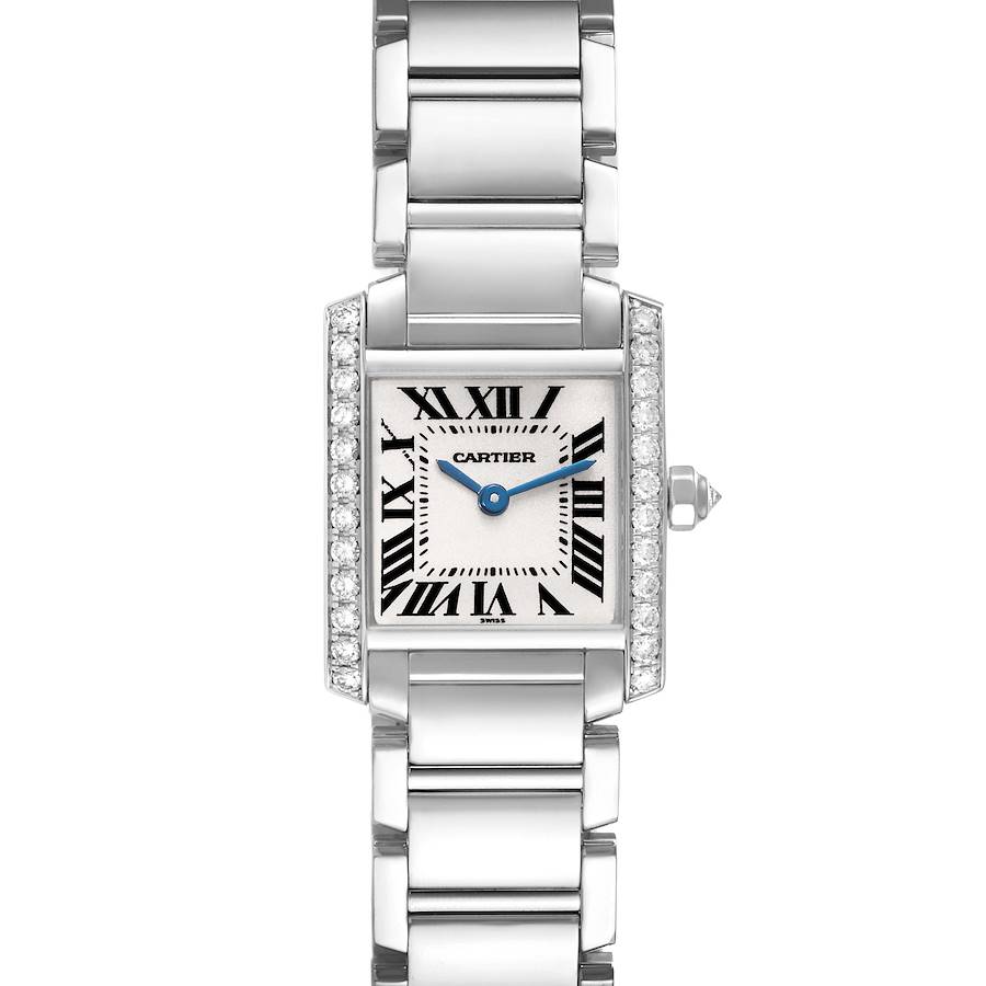 Cartier Tank Francaise White Gold Diamond Ladies Watch WE1002S3 SwissWatchExpo