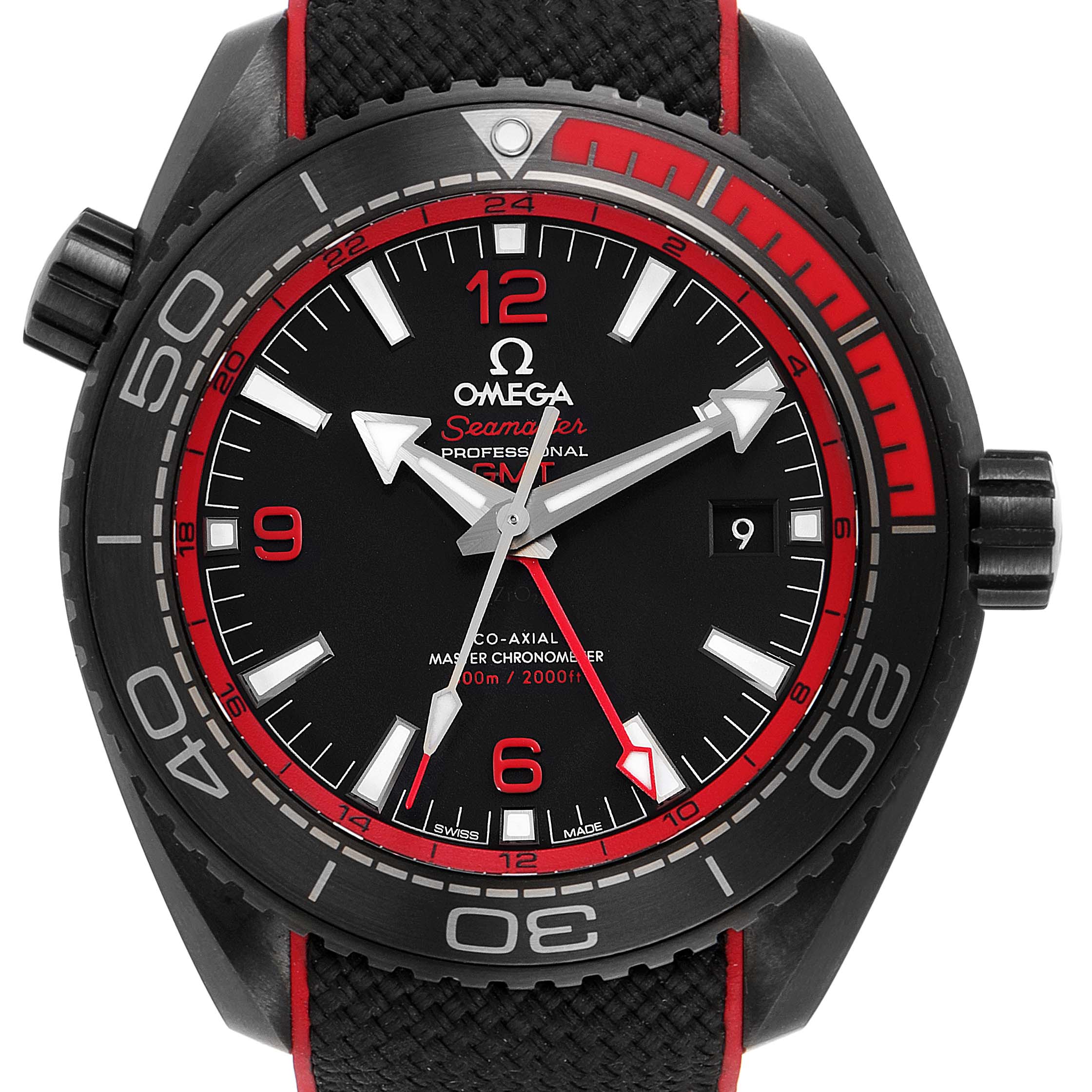 omega planet ocean deep black gmt