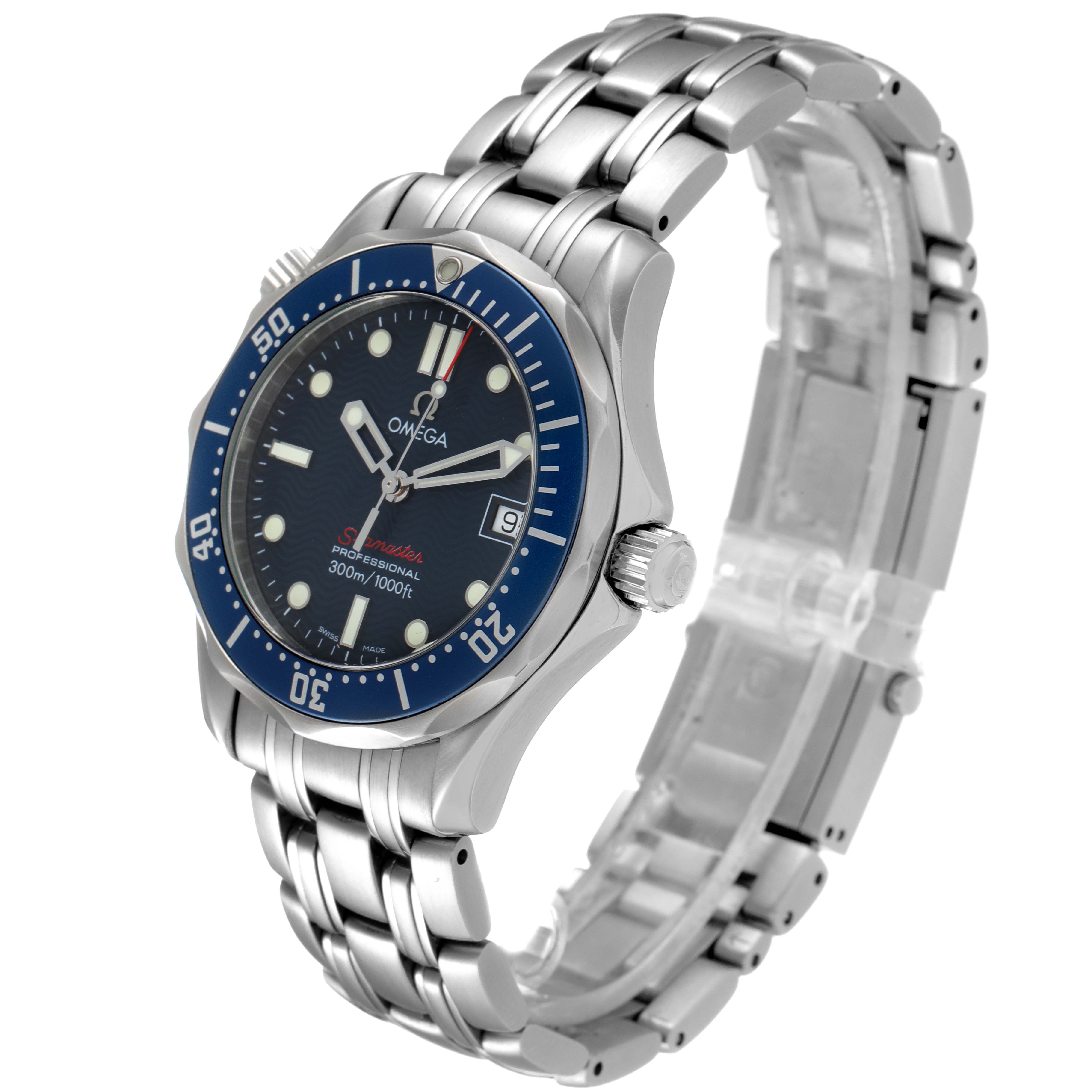 Omega Seamaster 300M Blue Wave Dial Midsize Steel Mens Watch 2223.80.00 ...