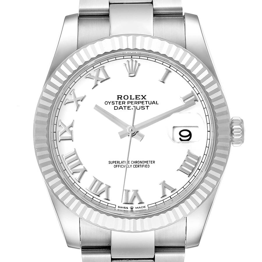 Rolex Datejust 41 Steel White Gold White Dial Mens Watch 126334 Unworn SwissWatchExpo
