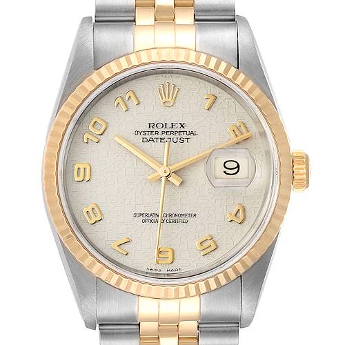 Photo of Rolex Datejust Steel 18K Yellow Gold Mens Watch 16233 Box Papers