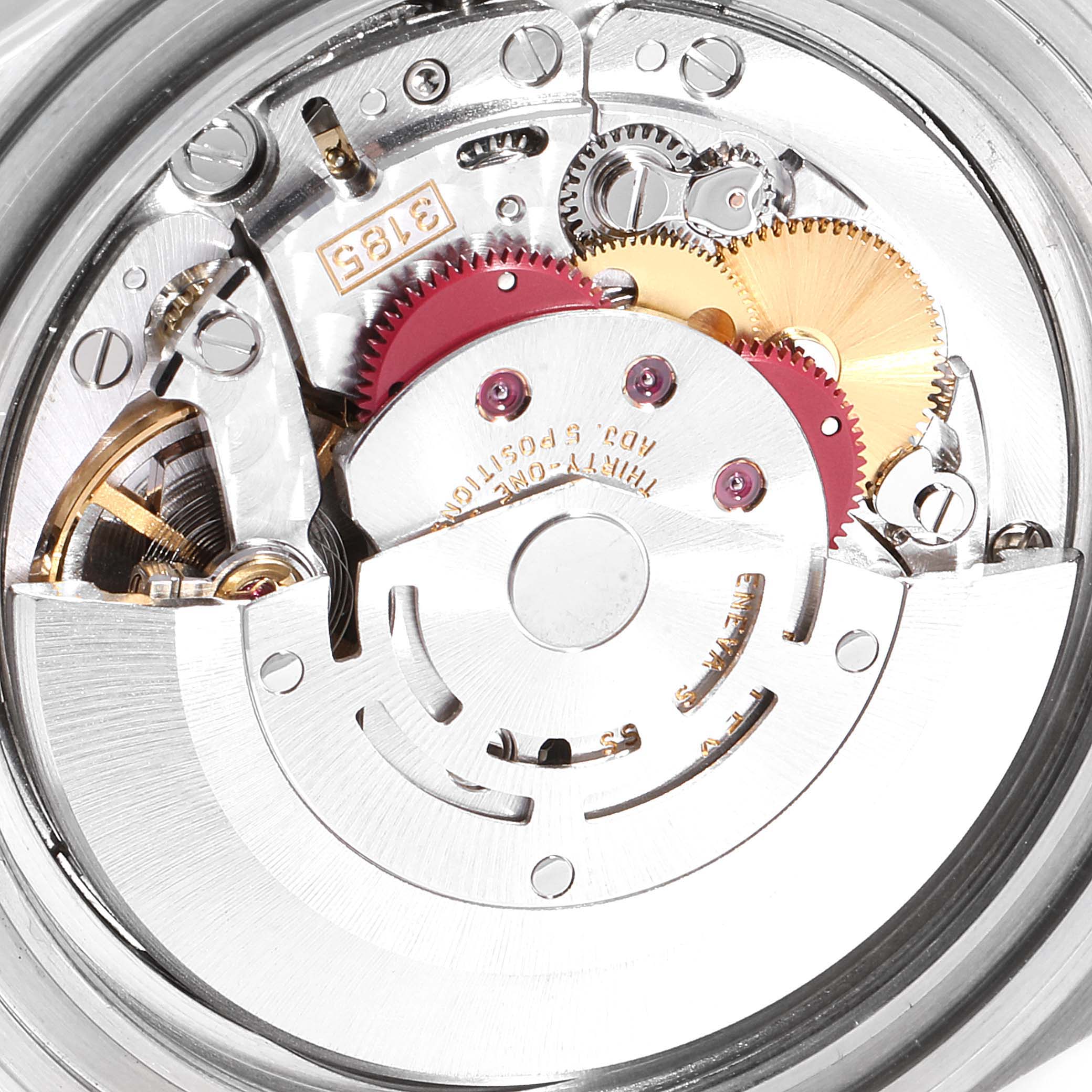 This image shows the inner mechanical movement and gears of a Rolex GMT-Master 16710 Men's Stainless Steel Black Dial 16710 Men's Stainless Steel Black Dial watch.