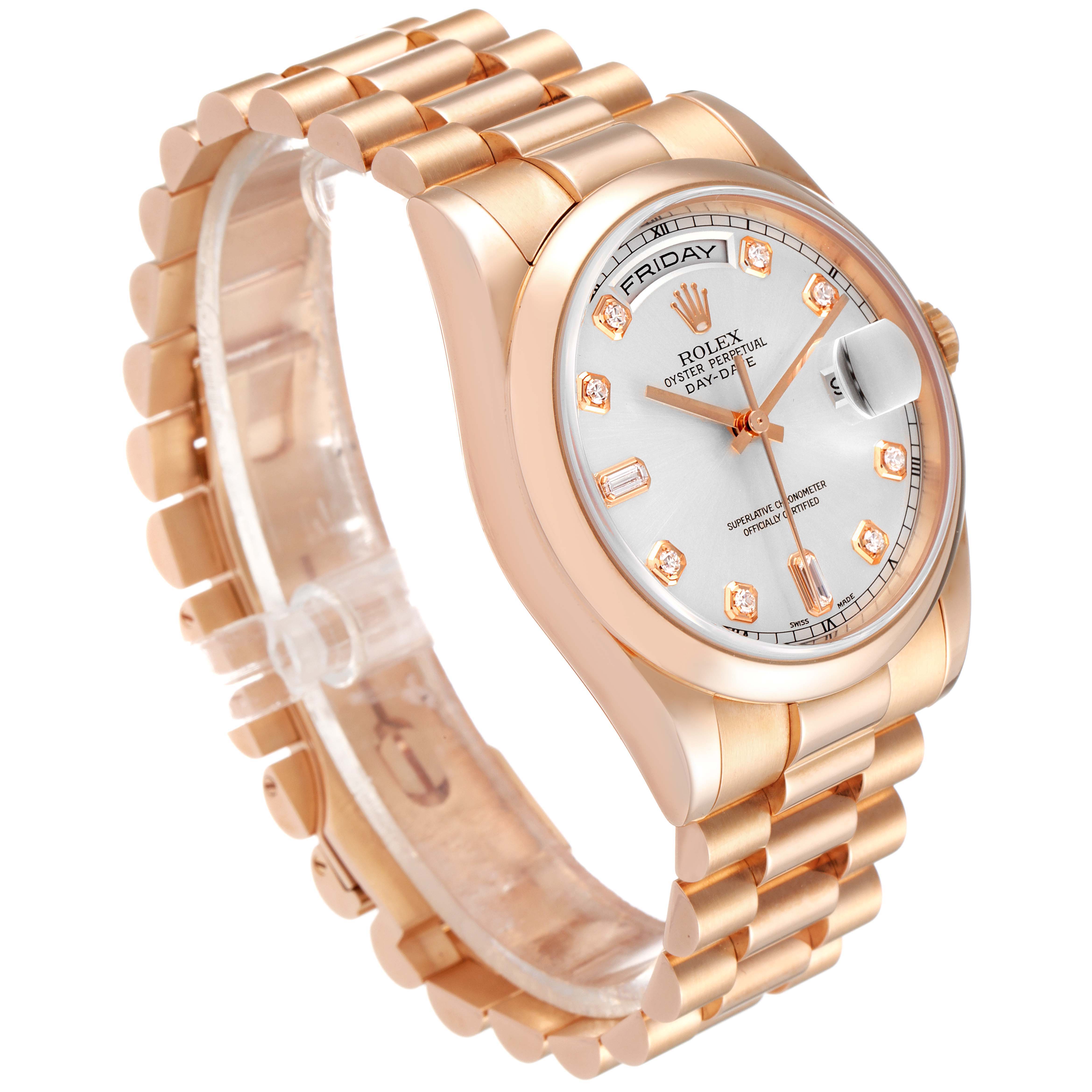 Rolex Day-Date 36 Rose Gold Black Index Dial & Smooth Domed