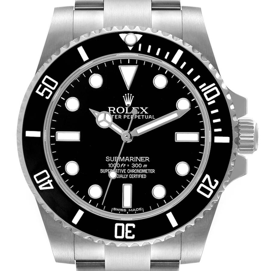 Geometri mode pebermynte Rolex Submariner 40mm Black Dial Ceramic Bezel Steel Watch 114060 Box Card  | SwissWatchExpo