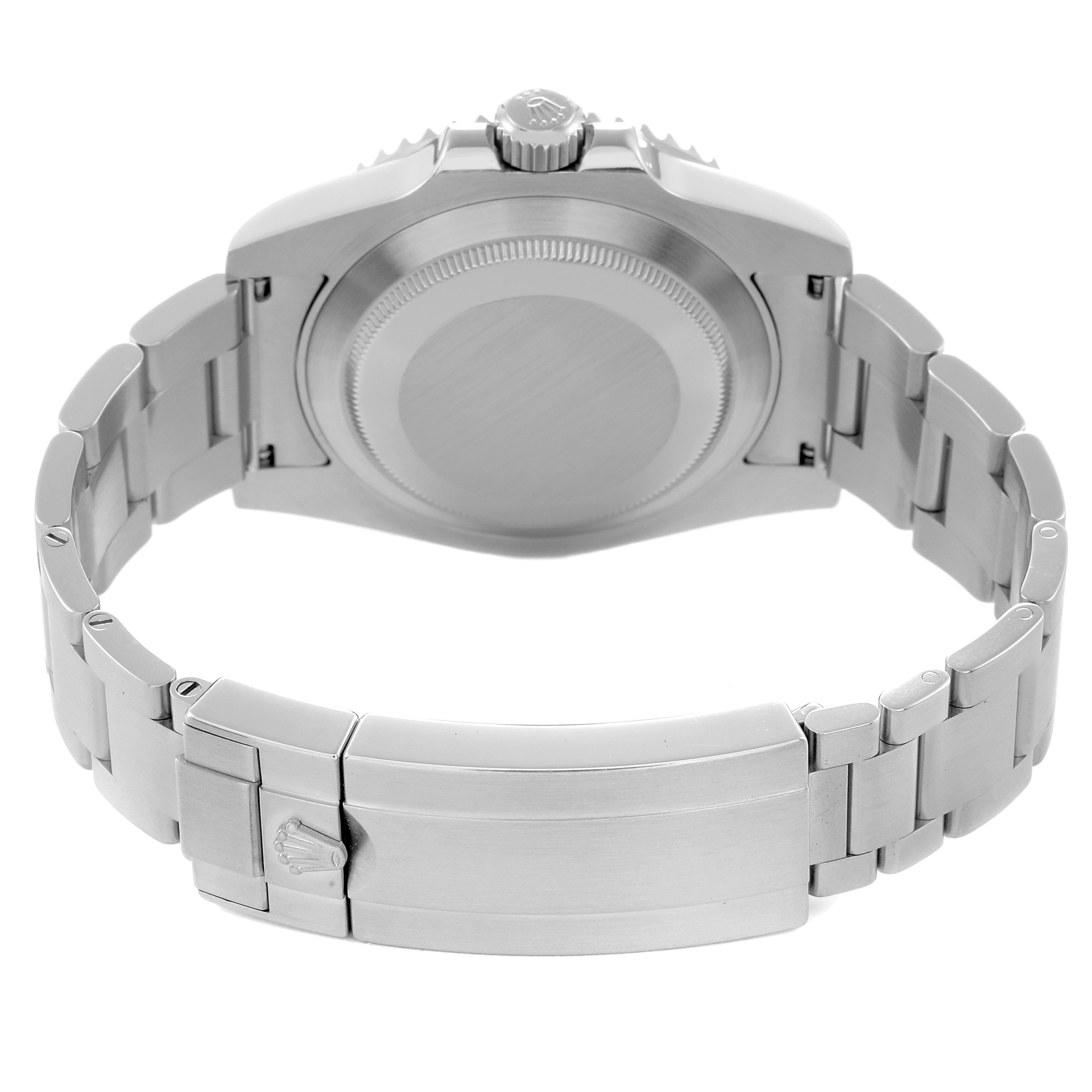 The image shows the back of a Rolex Submariner 116610 Men
s Stainless Steel Green Dial 116610 Men
s Stainless Steel Green Dial watch, featuring the case back, crown, and bracelet clasp.