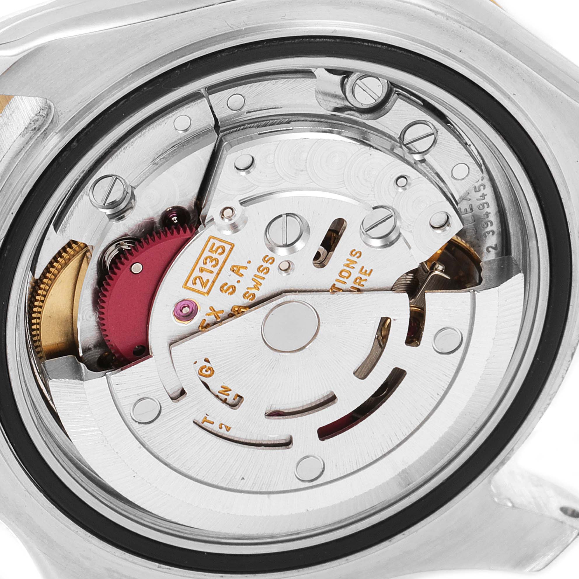 This image shows the inner mechanism of the Rolex Yacht-Master 69623 Women's Steel and Gold (two tone) White Dial 69623 Women's Steel and Gold (two tone) White Dial model watch from the back case angle.