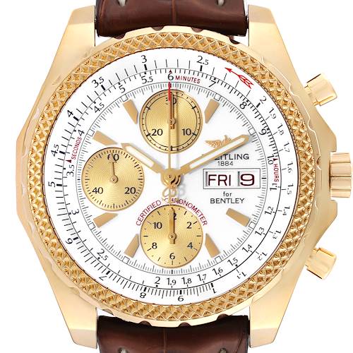 Photo of Breitling Bentley Motors GT White Dial Yellow Gold Mens Watch K13362