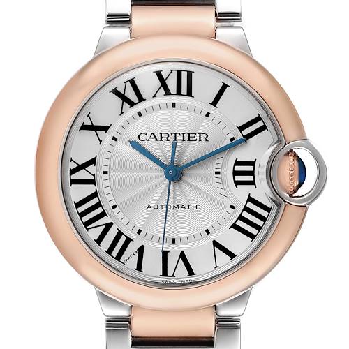 Photo of Cartier Ballon Bleu Midsize 36 Steel Rose Gold Mens Watch W2BB0003