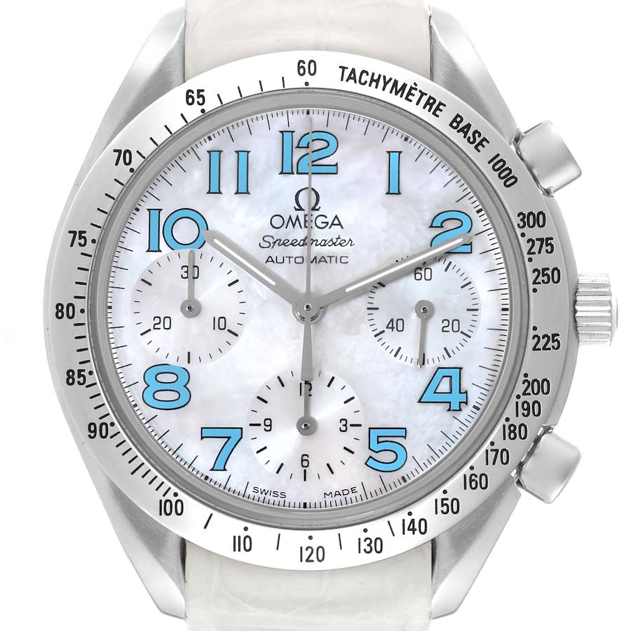 Omega Speedmaster Mother of Pearl Dial Steel Mens Watch 3834.71.33 Box Card SwissWatchExpo