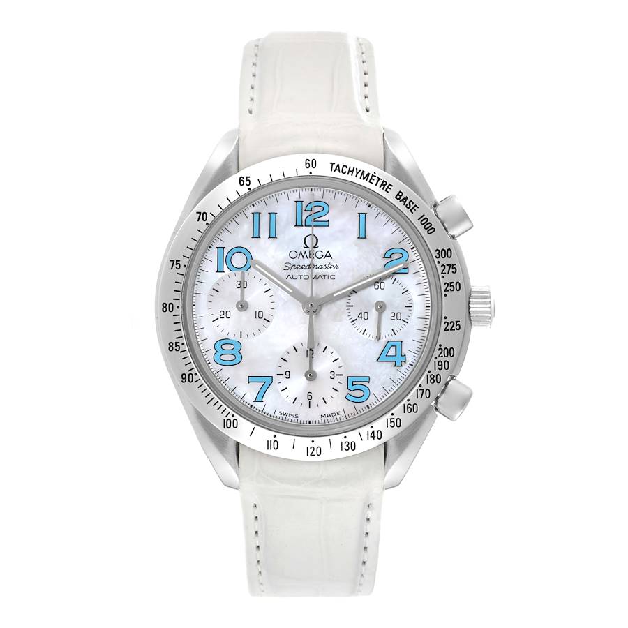 Omega Speedmaster Mother of Pearl Dial Steel Mens Watch 3834.71.33 Box Card SwissWatchExpo