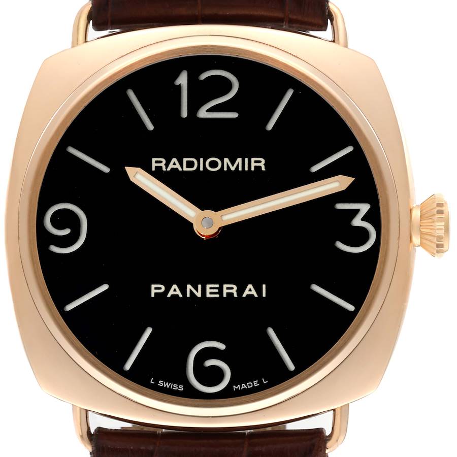 Panerai Radiomir Base 45 Rose Gold Black Dial Mens Watch PAM00231