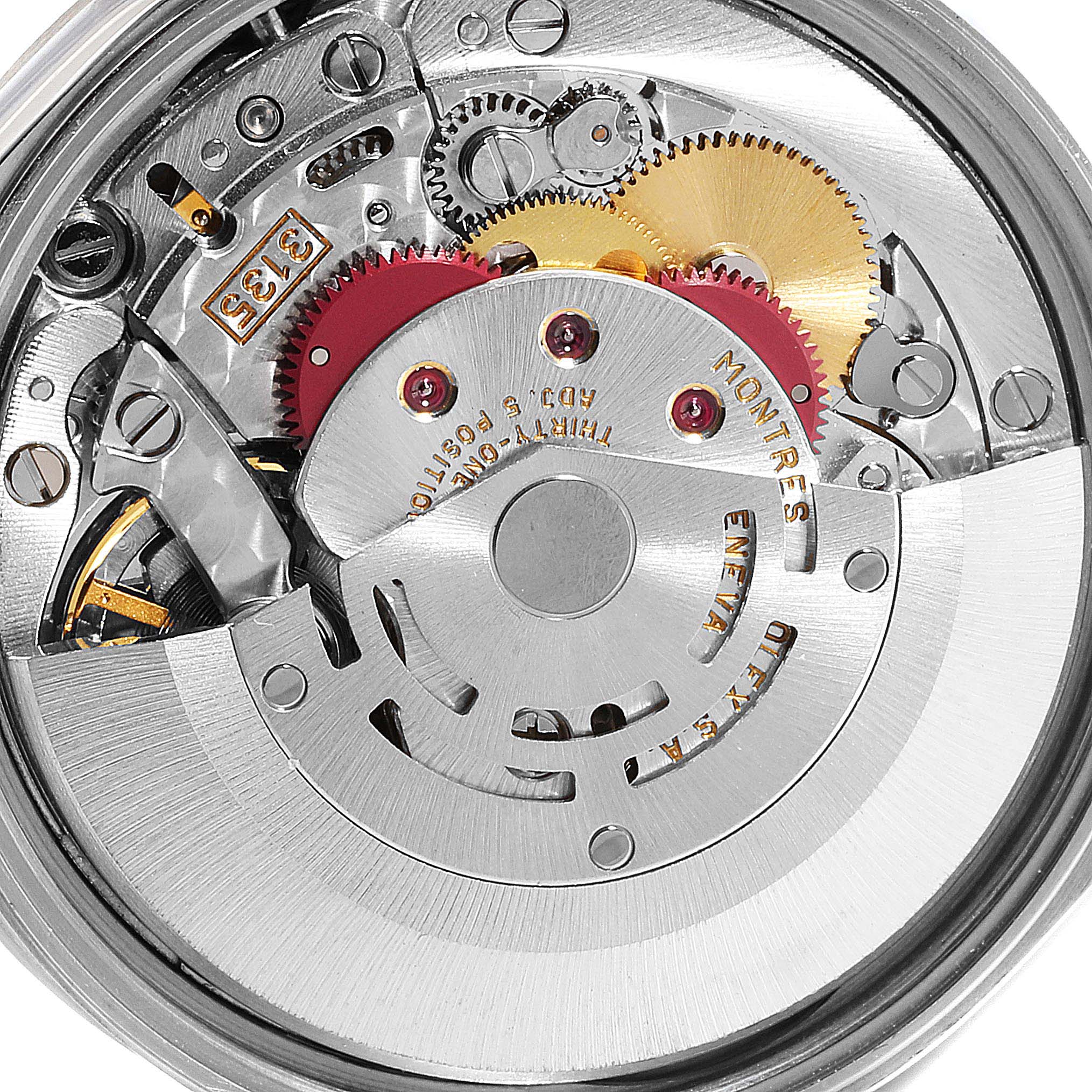 This image shows the intricate internal movement parts of a Rolex Date 15200 Men's Stainless Steel Black Dial 15200 Men's Stainless Steel Black Dial model watch from a macro perspective.
