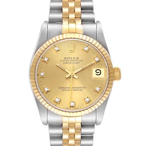 Photo of Rolex Datejust Midsize Diamond Dial Steel Yellow Gold Ladies Watch 68273