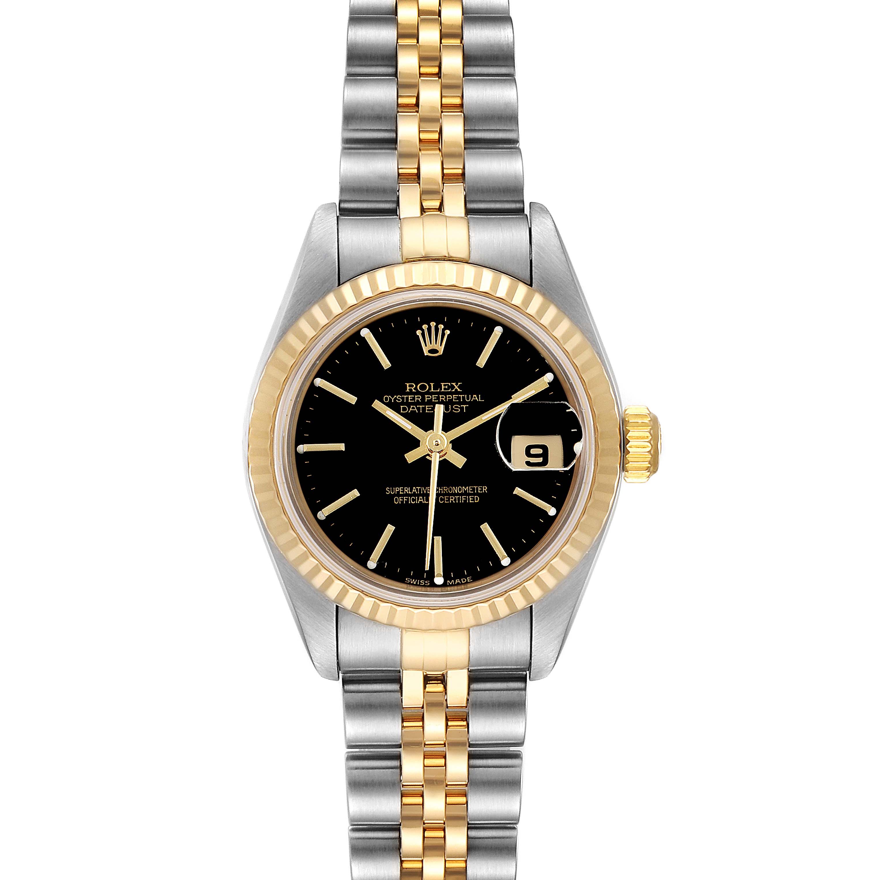 Rolex Datejust Steel Yellow Gold Black Dial Ladies Watch 79173 ...