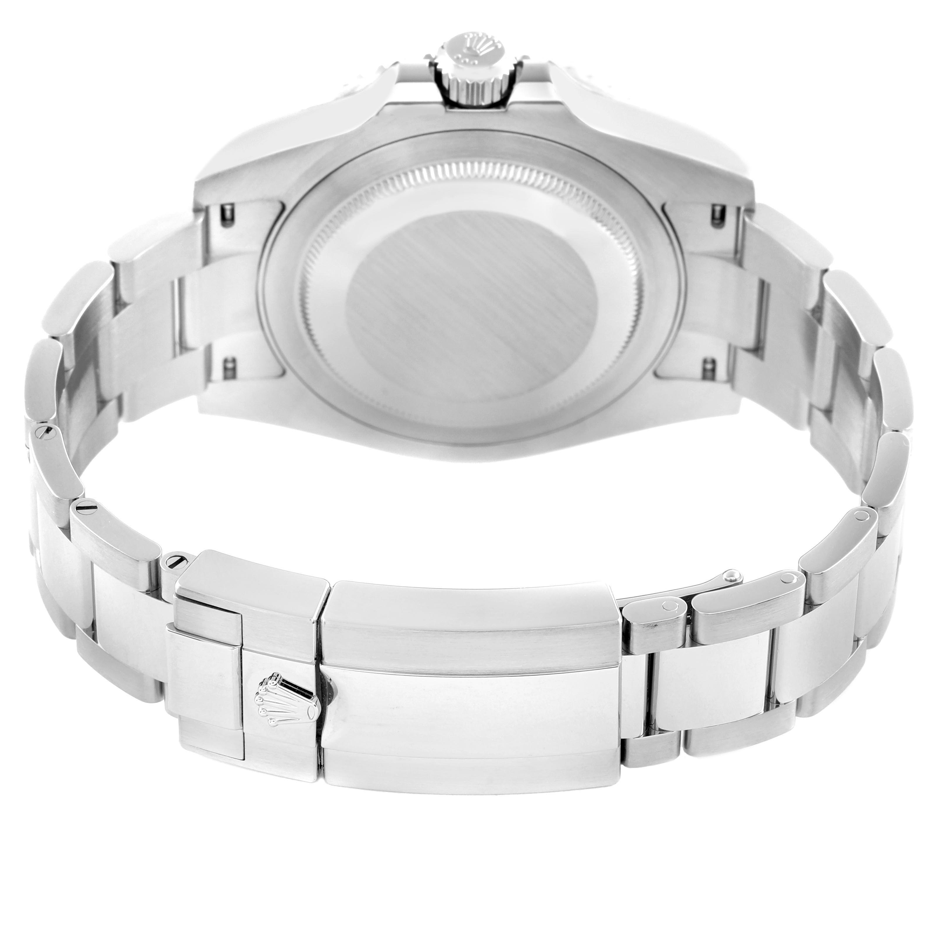 The image shows the back of a Rolex GMT-Master 126710 Men
s Stainless Steel Black Dial 126710 Men
s Stainless Steel Black Dial watch, highlighting the case back and bracelet clasp.