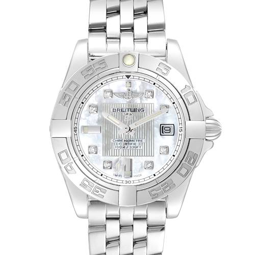 Photo of Breitling Galactic Cockpit Mother of Pearl Diamond Steel Ladies Watch A71356