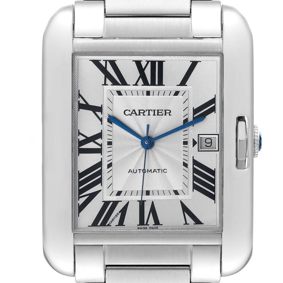 Cartier Tank Anglaise XL Steel Automatic Mens Watch W5310008 SwissWatchExpo