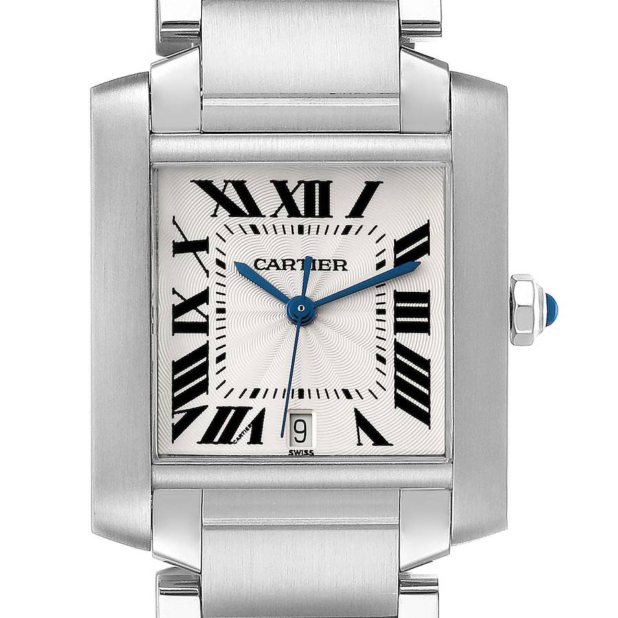 Cartier Tank Francaise Large Automatic Steel Mens Watch W51002Q3 SwissWatchExpo