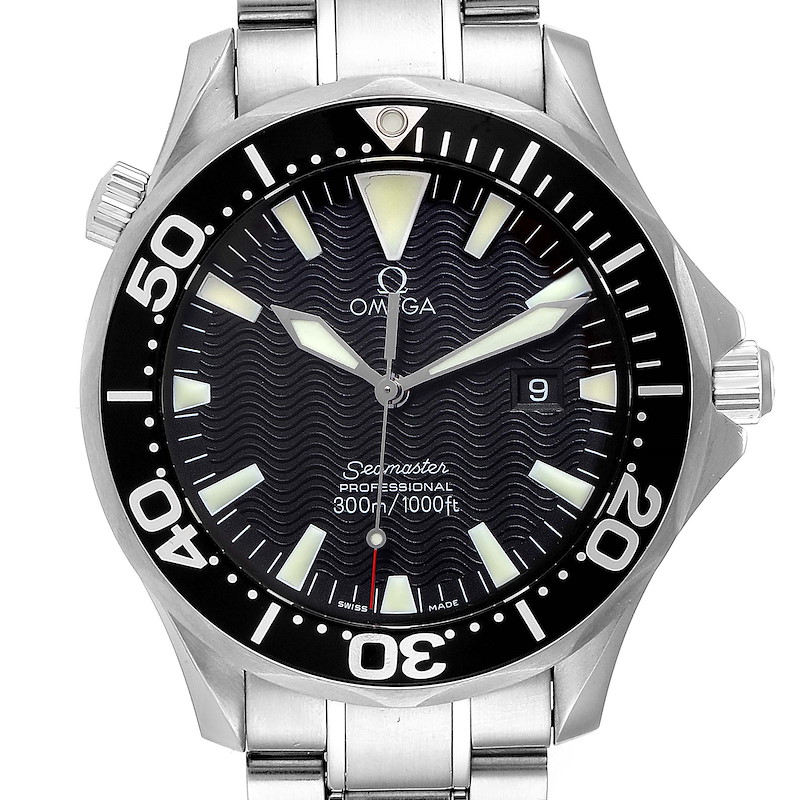 Omega Seamaster Black Dial Steel Mens Watch 2264.50.00 Card SwissWatchExpo