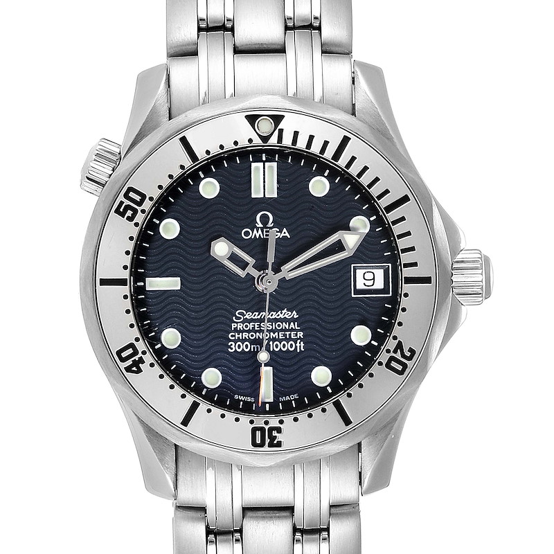 Omega Seamaster Midsize 36 Blue Dial Automatic Steel Watch 2552.80.00 SwissWatchExpo
