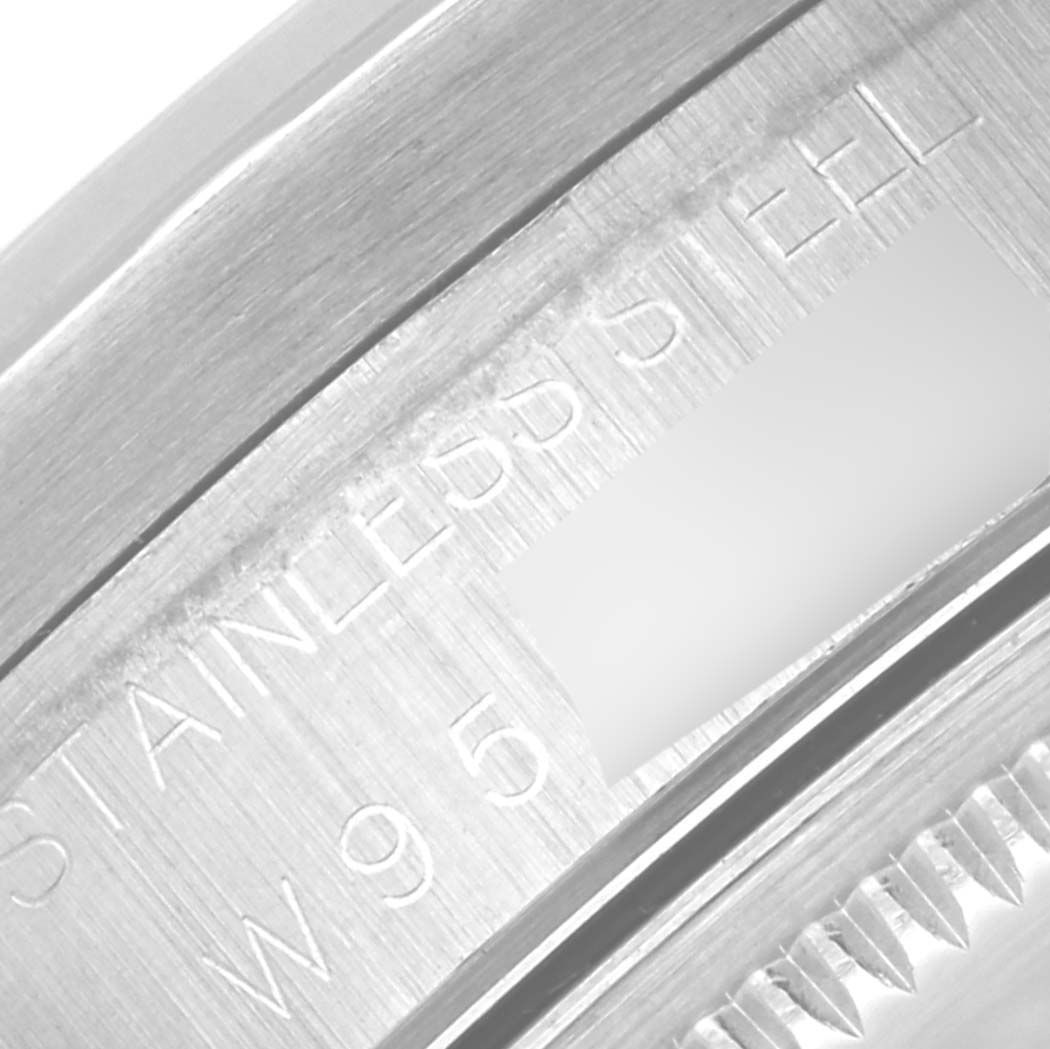 The image shows a close-up of the back case or inner casing of a Rolex Air-King 14010 Men's Stainless Steel Blue Dial 14010 Men's Stainless Steel Blue Dial watch, highlighting the "Stainless Steel" marking.