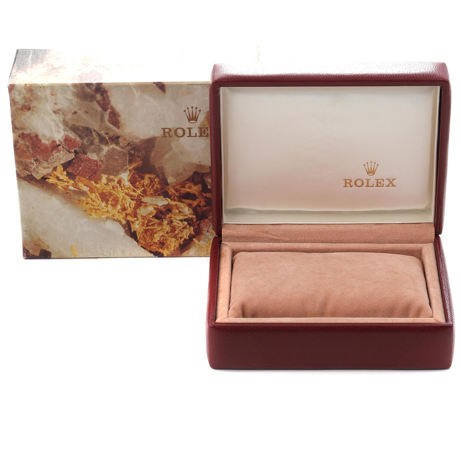 The image shows an open Rolex Datejust 69173 Women
s Steel and Gold (two tone) Champagne Dial 69173 Women
s Steel and Gold (two tone) Champagne Dial watch box and an outer box, both with the Rolex logo visible.