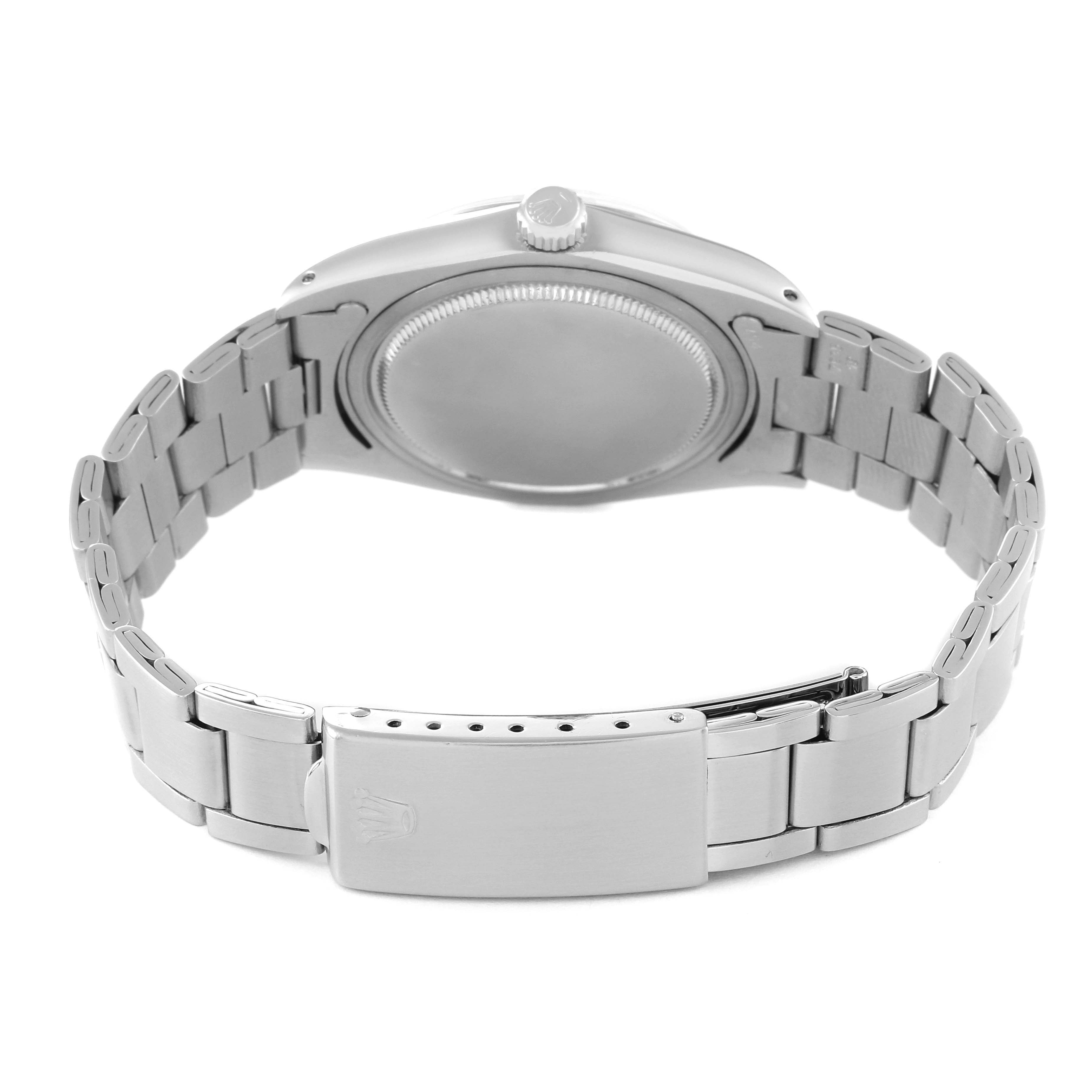 The image shows the back case and clasp of a Rolex Vintage Collection 6694 Men's Stainless Steel Silver Dial 6694 Men's Stainless Steel Silver Dial watch, viewed from the rear.