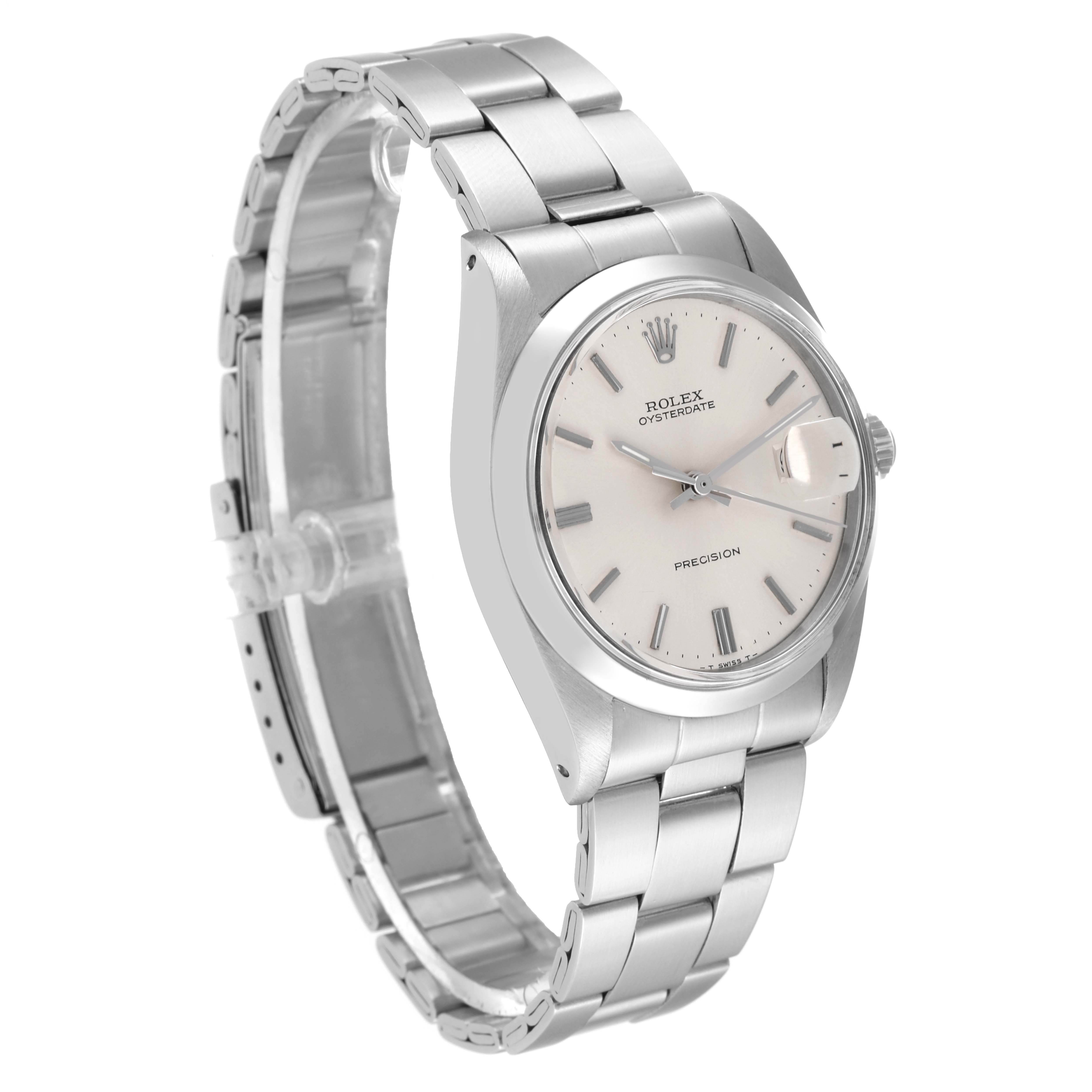 The image shows a Rolex Vintage Collection 6694 Men's Stainless Steel Silver Dial 6694 Men's Stainless Steel Silver Dial watch at an angle, highlighting the face, bezel, and bracelet.