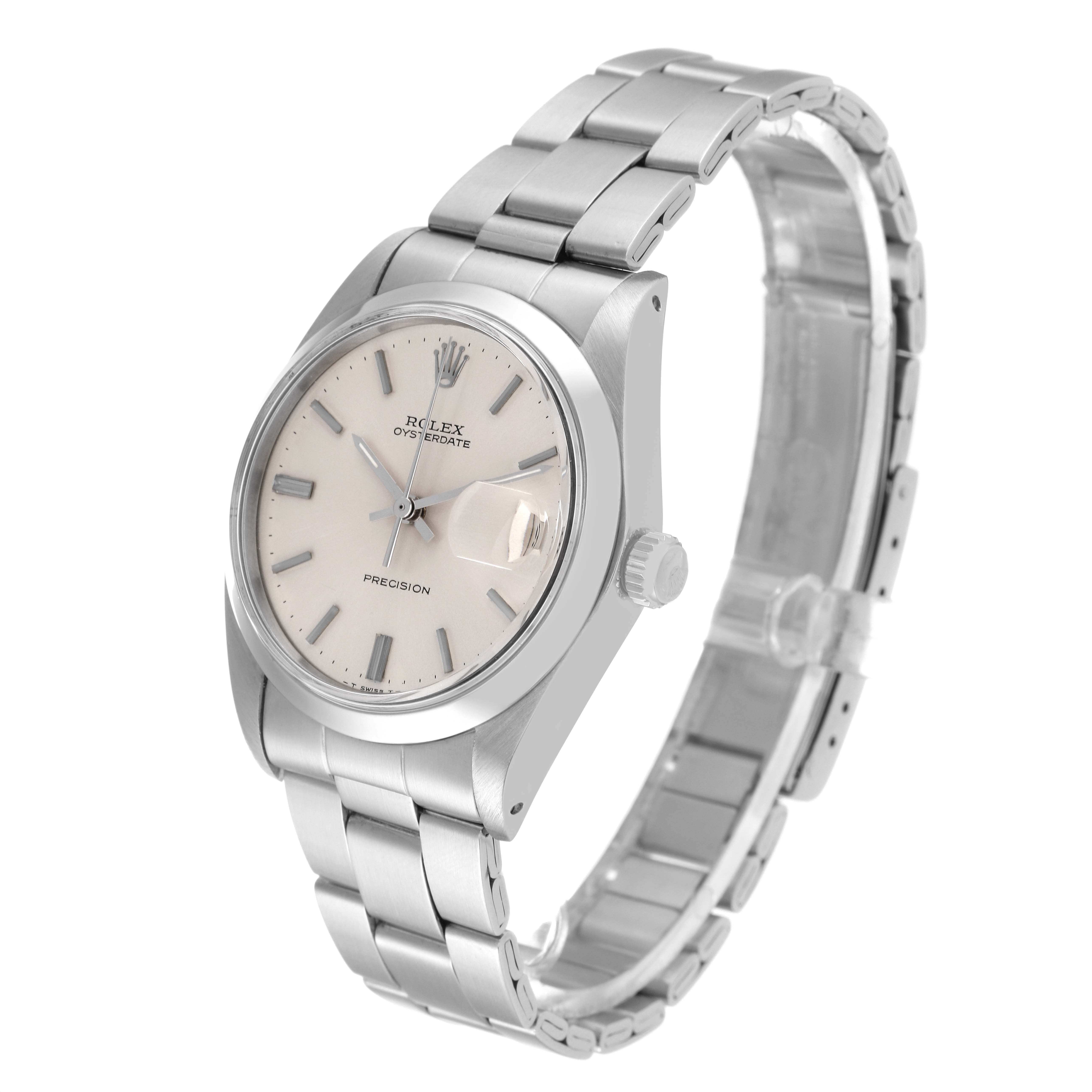 The Rolex Vintage Collection 6694 Men's Stainless Steel Silver Dial 6694 Men's Stainless Steel Silver Dial watch is shown at an angled view, displaying the face, crown, and metal bracelet.